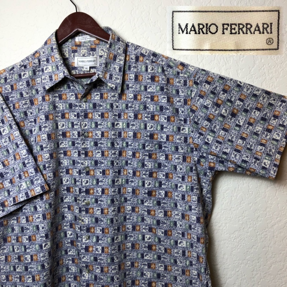 Mario Ferrari Hawaiian Style Aloha Shirt XL 🤙😎🌴